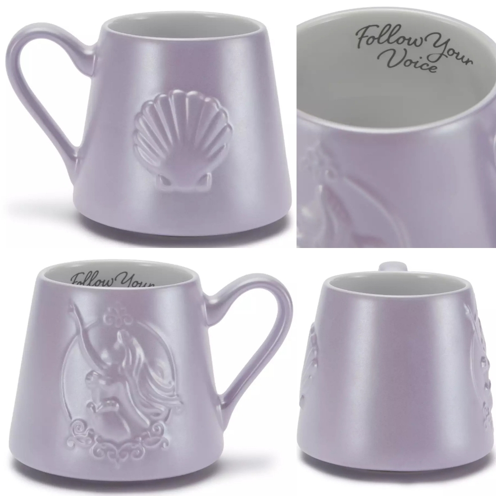Disney Store The Little Mermaid Ariel Pearlescent Purple Ceramic Mug 13oz NEW